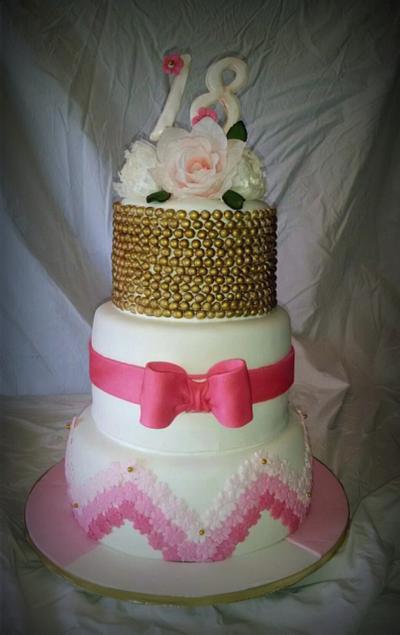 Shabby Chic Birthday - Cake by Tammy Mashburn