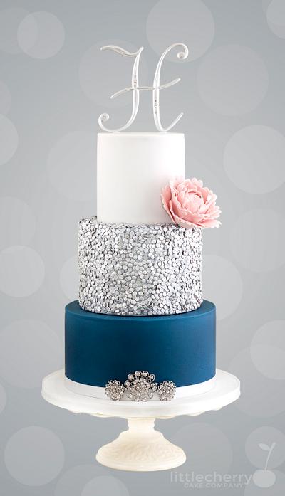 Silver Sequin Cake - Cake by Little Cherry