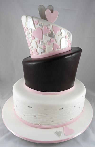 Topsy Turvy Engagement Cake - Cake by Lisa-Jane Fudge