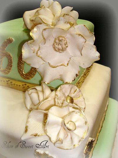 Golden 60th Birthday - Cake by Slice of Sweet Art
