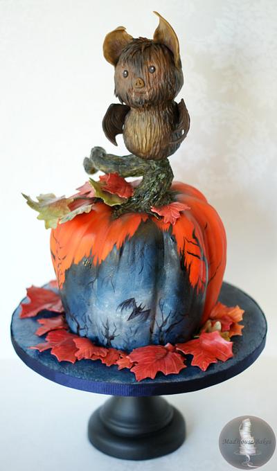 Lil' Bat and Pumpkin Cake - Cake by Tonya Alvey - MadHouse Bakes