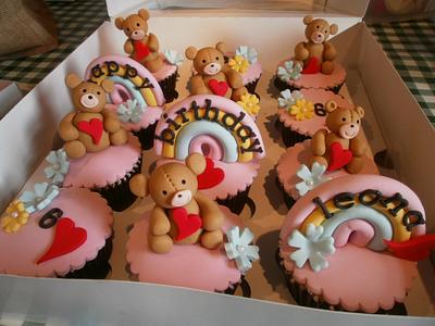 Teddy Bear Rainbow Cupcakes - Cake by Babycakes & Roses Cakecraft