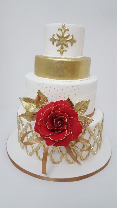 Golden Wedding cake  - Cake by Tascha's Cakes