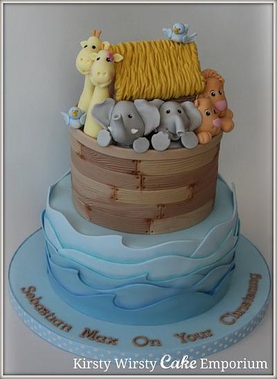 Noah's Ark Christening Cake  - Cake by Kirsty 