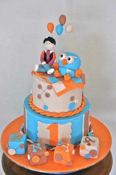 "Hoot"  1st birthday Cake - Cake by Sweet Tooth Cakes