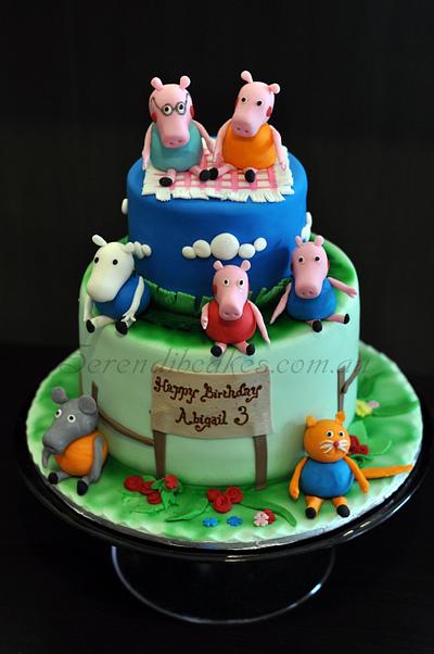 Peppa and the family... - Cake by Serendib Cakes