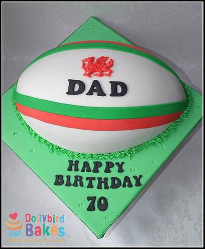Rugby Ball Cake - Cake by Dollybird Bakes