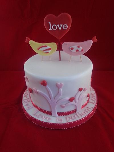 Valentine's Love Bird Cake - Cake by The Flour Girl UK