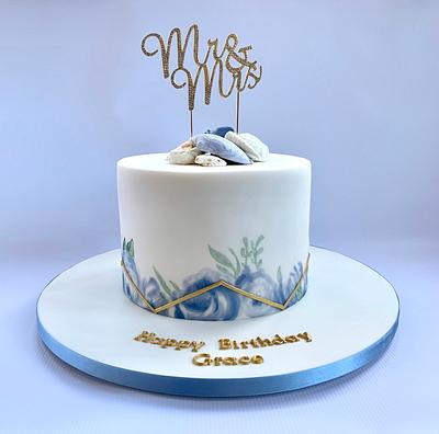 Mr & Mrs with Seashells - Cake by Canoodle Cake Company