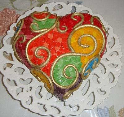 Rainbow Heart cake - Cake by Zohreh