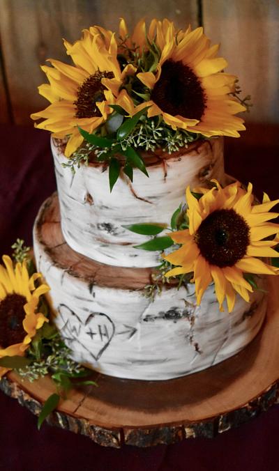 Birch tree wedding cake - Cake by Misty