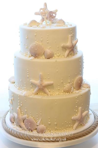 Starfish beach themed cake  - Cake by jill chant