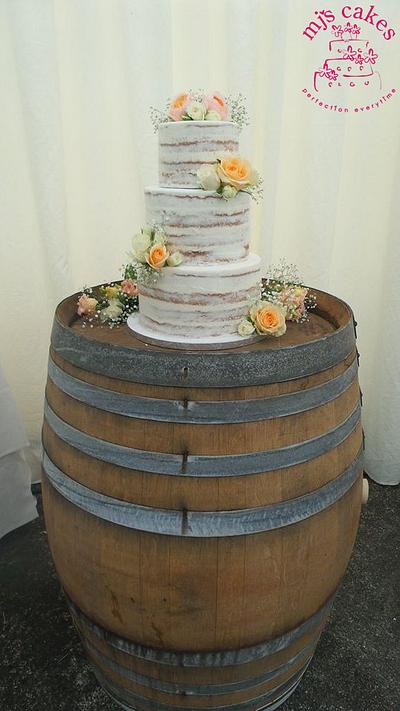 Naked perfect wedding cake - Cake by MJ'S Cakes