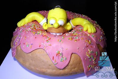Homer Simpson in a Donut - Cake by Michael Almeida