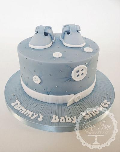 Boys Baby Shower with Booties - Cake by Laura Davis