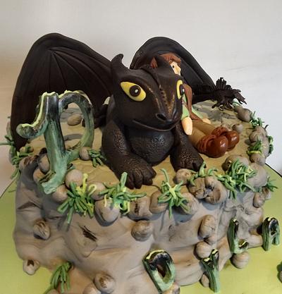 How to train you dragon, toothless & hiccup - Cake by Storyteller Cakes