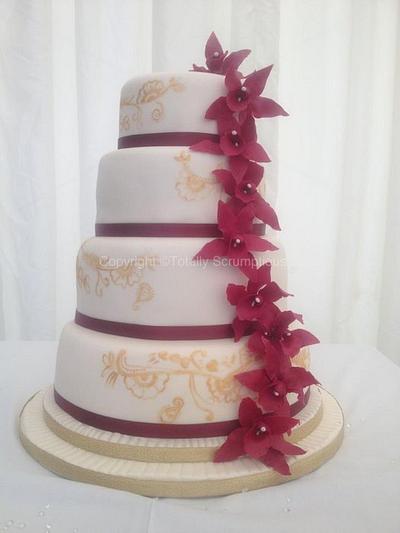 Henna Inspired Wedding Cake - Cake by Totally Scrumptious