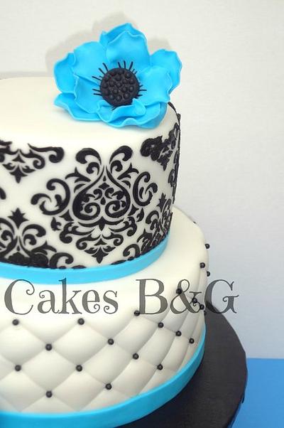 Blue, black and white birthday cake :) - Cake by Laura Barajas 