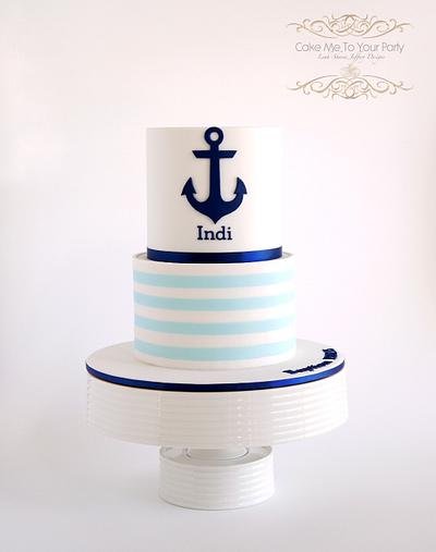 Nautical Baptism Cake - Cake by Leah Jeffery- Cake Me To Your Party