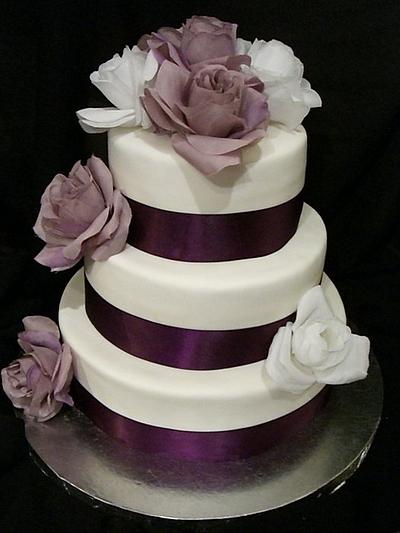 3 Tiered Purple Wedding Cake - Cake by Amanda