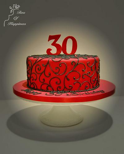 30th Birthday cake with a hint of burlesque  - Cake by Tiers Of Happiness