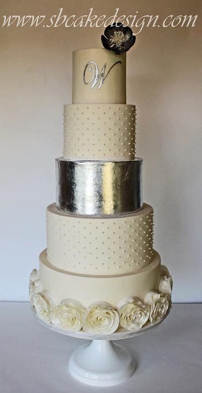 Silver Elegance Wedding Cake - Cake by Shannon Bond Cake Design