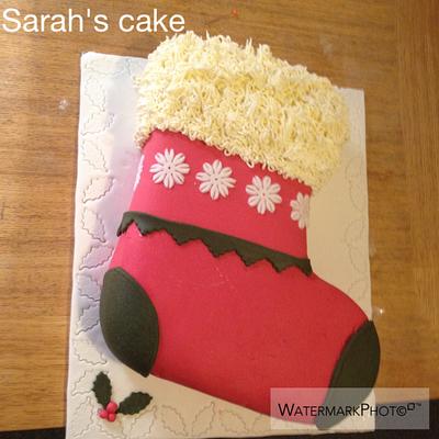 Christmas Stocking Cake - Cake by Sarah's cakes