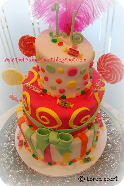 Candy Shoppe Topsy Turvy Cake! - Cake by Loren Ebert