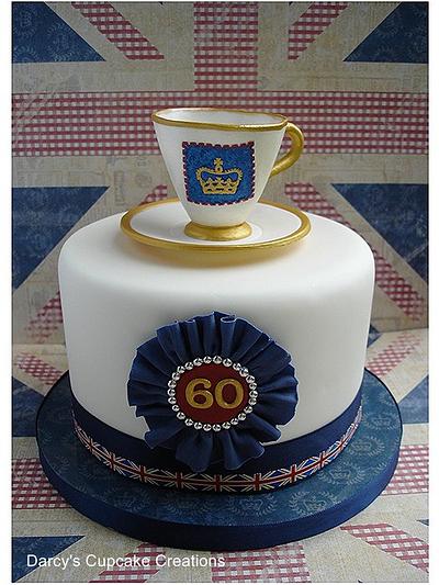 Diamond Jubilee 6" cake & teacup - Cake by DarcysCupcakes