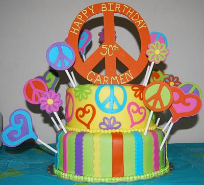 Peace Sign Cake - Cake by Nicole Taylor