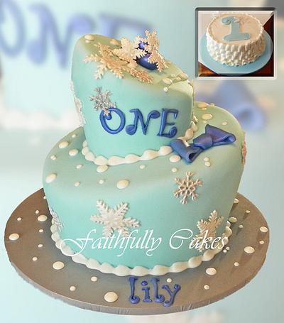 Snowflake 1st Birthday - Cake by FaithfullyCakes