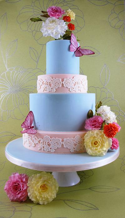 TTT Butterfly Blush Wedding Cake - Cake by Natasha Shomali