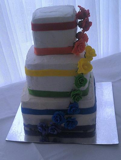 Rainbow wedding cake - Cake by Courtney Wagner- Cakes by Courtney