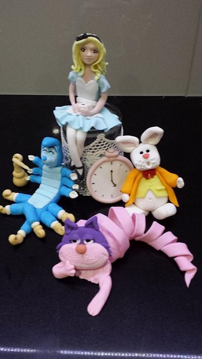 Alice in wonderland toppers - Cake by Five Starr Cakes & Toppers