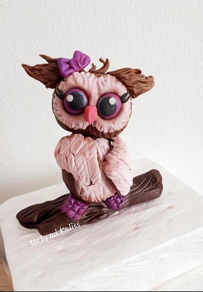 Owl made of homemade plastic chocolates - Cake by Kaliss