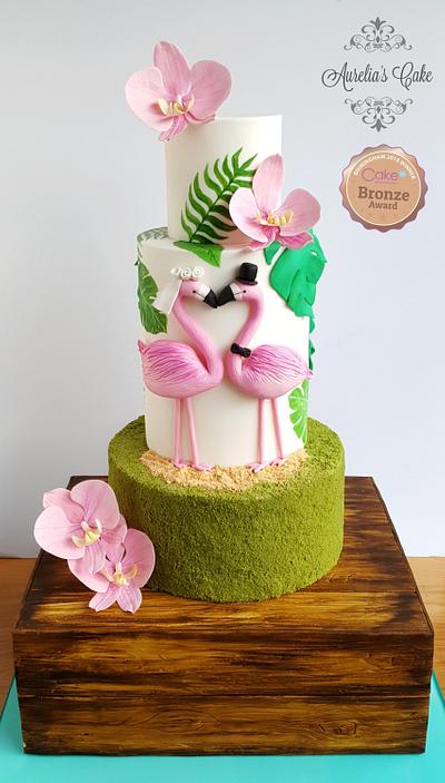 Flamingo wedding cake - Cake by Aurelia's Cake