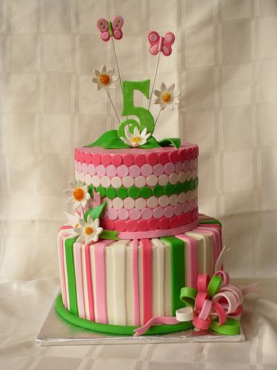Pink and Green Girly Girl - Cake by DebraG