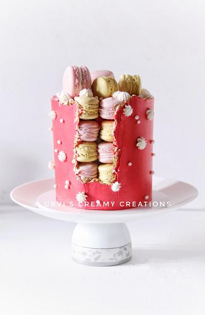 Macaron faultline cake - Cake by Urvi Zaveri 