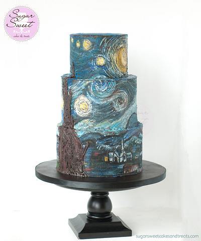 Starry Night Chocolate Cake - Cake by Angela, SugarSweetCakes&Treats