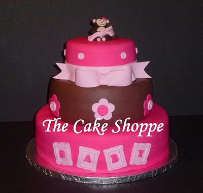 Baby shower monkey cake - Cake by THE CAKE SHOPPE
