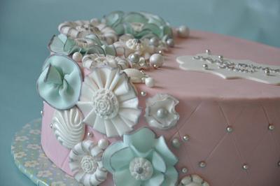Little Fantasy Flowers goes Blingy!! - Cake by Neha