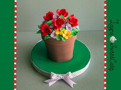Flower pot Cake - Cake by Laura Dachman