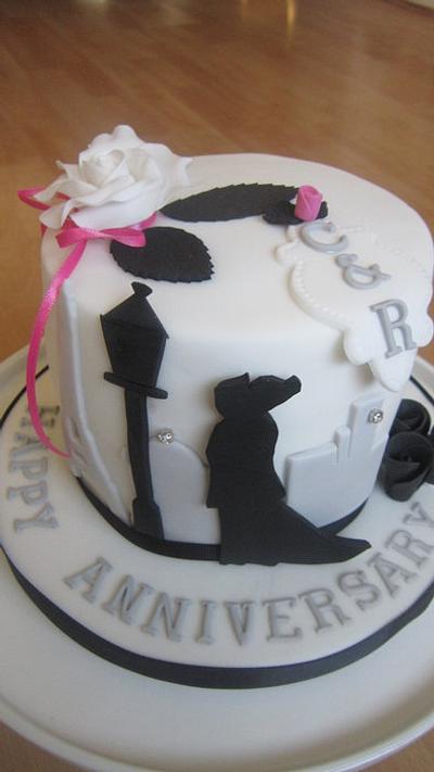 back and white anniversary cake to go with the birthday cake - Cake by Carry on Cupcakes