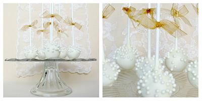 Wedding Cake Pops - Cake by miettes