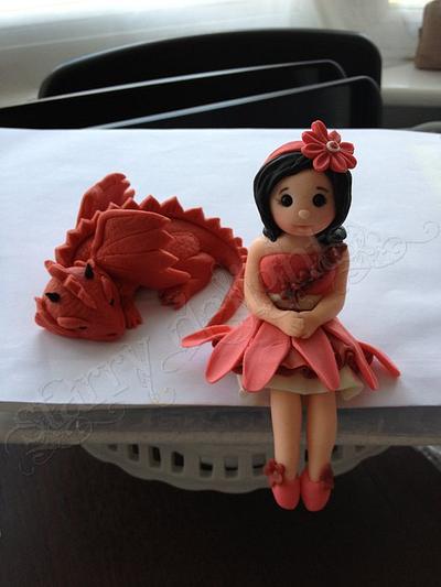 Dragon and Fairy toppers - Cake by Starry Delights