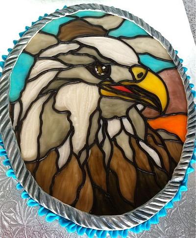 Stained Glass Bald Eagle - Cake by GrandmaTilliesBakery
