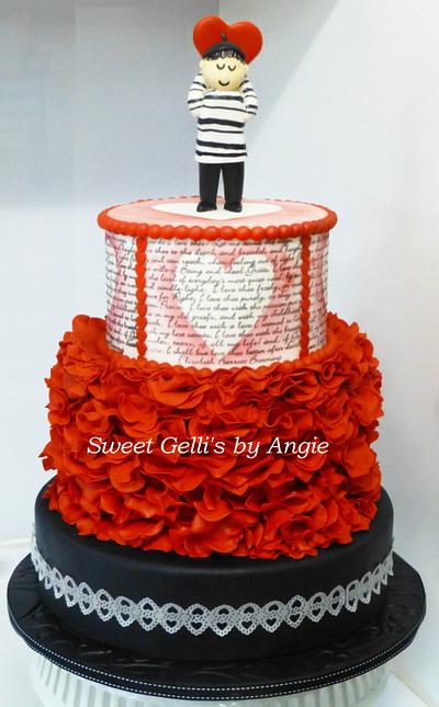 My Valentines Cake.....How do I love thee?  Let me count the ways.  - Cake by Angie Taylor