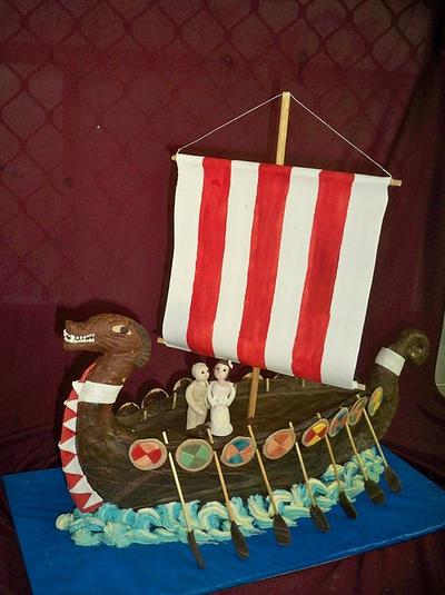 viking dragon boat wedding cake - Cake by elisabethscakes