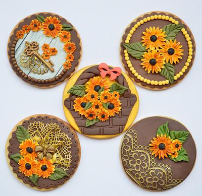 Sunflowers cookies - Cake by benyna