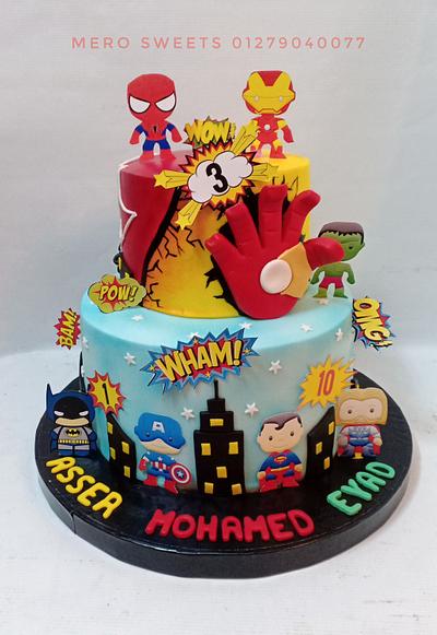 the Super heroes cake - Cake by Meroosweets